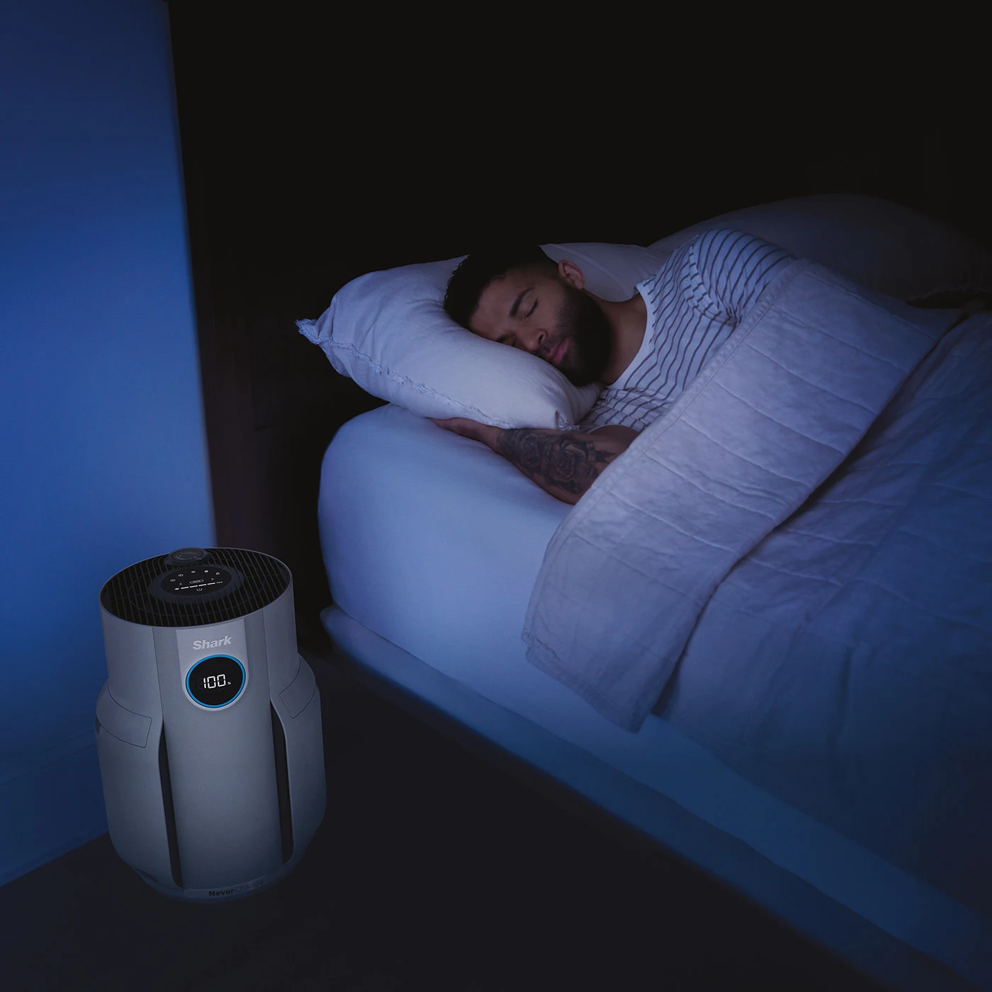 Shark-HP150-InUse-Bedroom-Sleeping-Man